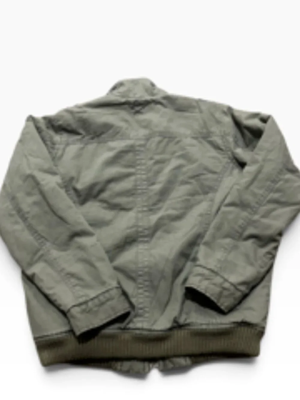 QuickSilver Bomber Jacket Boys Large (16-18) Vintage Army Green Canvas Utility